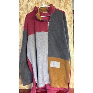 vintage Sergio Tacchini Made in Italy XL‎ pullover Multicolored Front,  Red Back